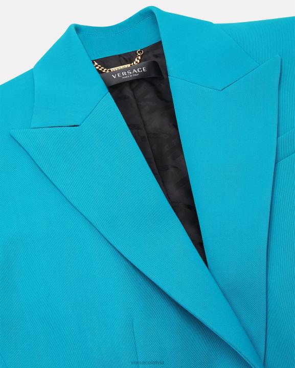 gaiši zils apģērbs Versace 806B117 sievietes medusa vienrindas žakete