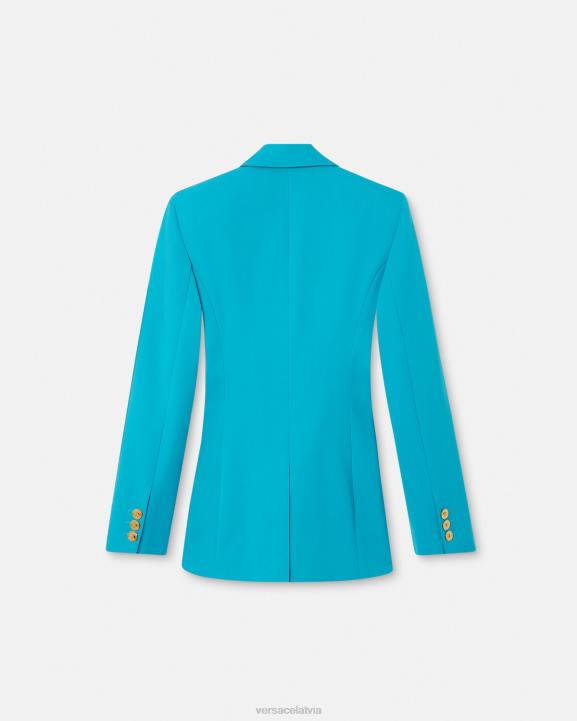 gaiši zils apģērbs Versace 806B117 sievietes medusa vienrindas žakete