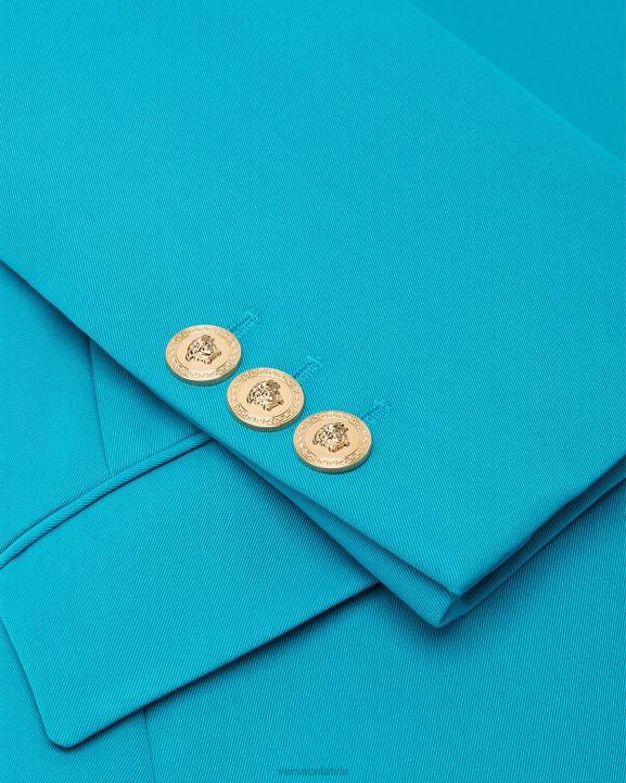 gaiši zils apģērbs Versace 806B117 sievietes medusa vienrindas žakete