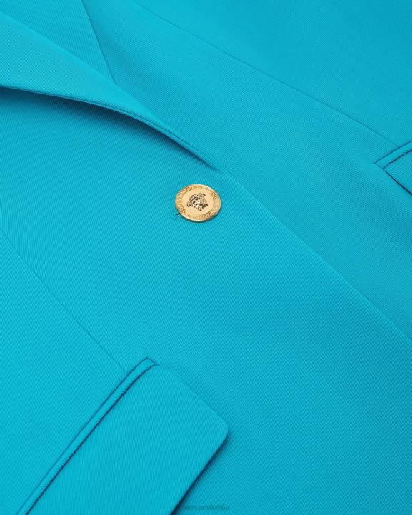 gaiši zils apģērbs Versace 806B117 sievietes medusa vienrindas žakete