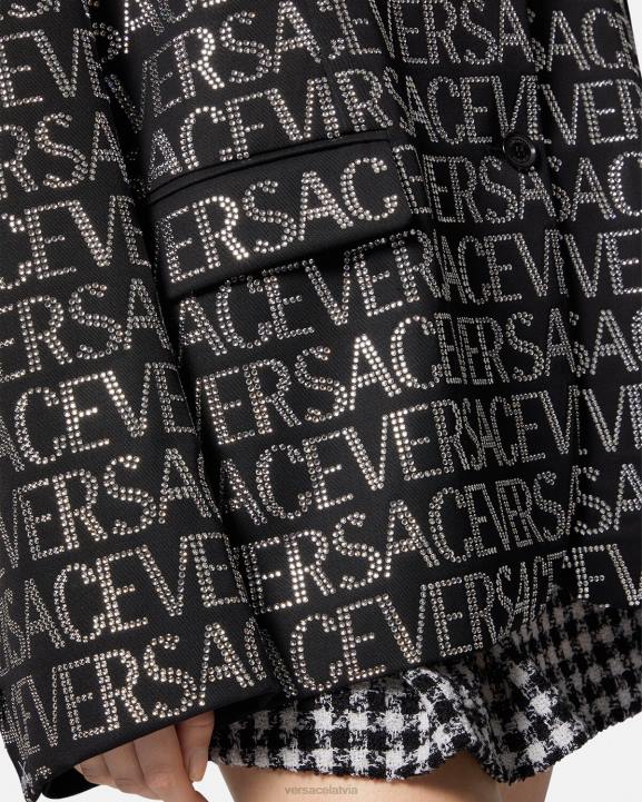 viena krāsa apģērbs Versace 806B115 sievietes kristāla allover žakete