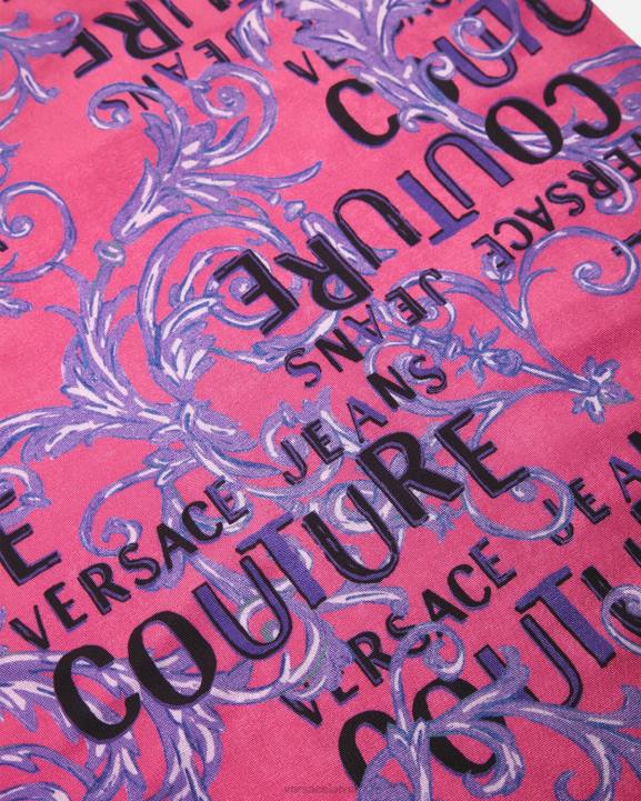 fuksija apģērbs Versace 806B2204 sievietes logo couture viena pleca tops