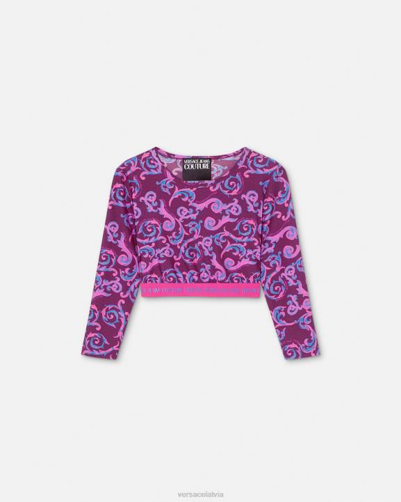 violets apģērbs Versace 806B2166 sievietes sketch couture crop top