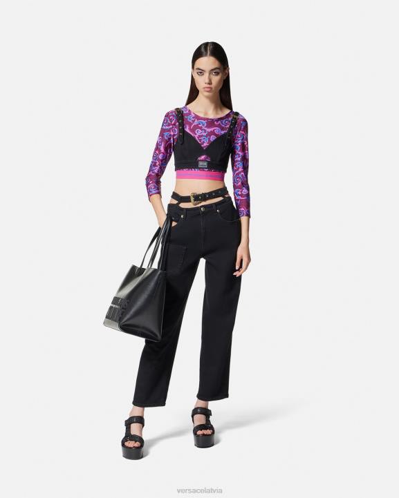 violets apģērbs Versace 806B2166 sievietes sketch couture crop top