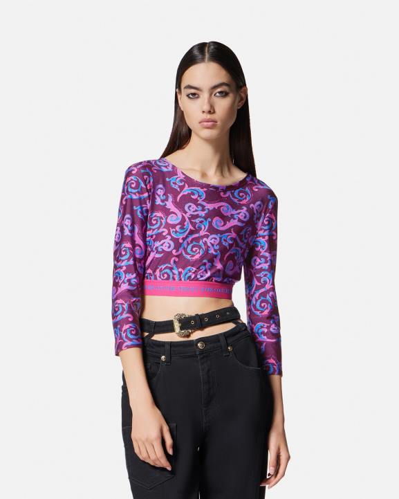 violets apģērbs Versace 806B2166 sievietes sketch couture crop top