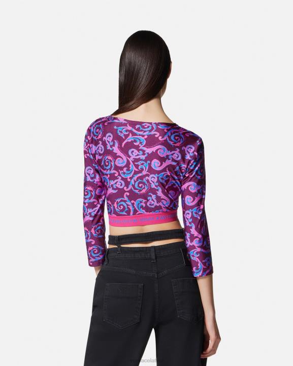 violets apģērbs Versace 806B2166 sievietes sketch couture crop top