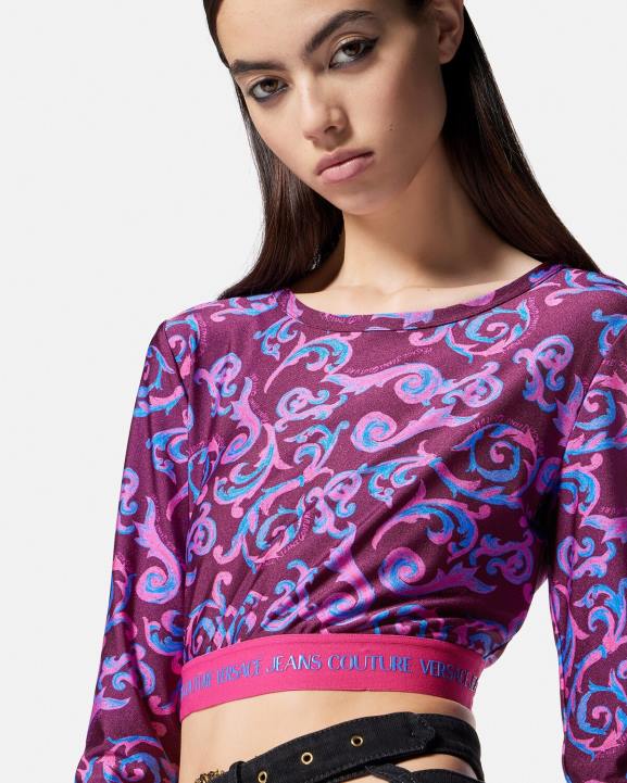 violets apģērbs Versace 806B2166 sievietes sketch couture crop top