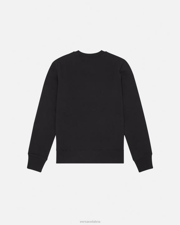 melns & zelts apģērbs Versace 806B2155 sievietes džemperis ar logotipu