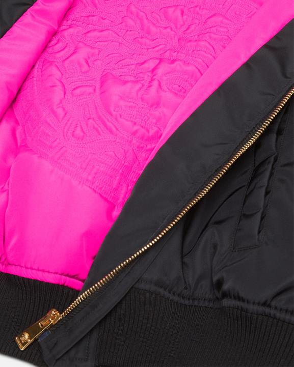 melns apģērbs Versace 806B103 sievietes dievietes crop bomber jaka