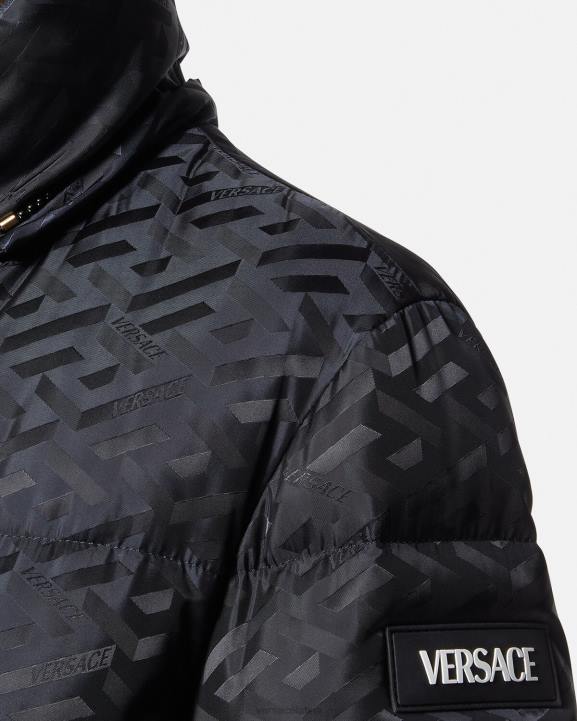 melns apģērbs Versace 806B95 sievietes la greca puffer jaka