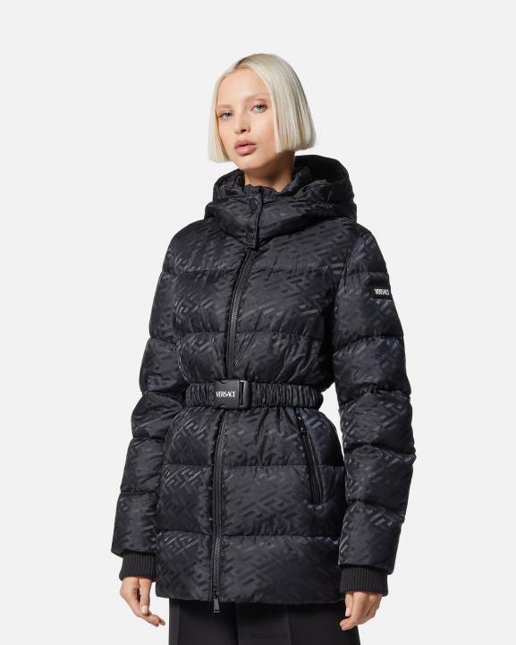 melns apģērbs Versace 806B95 sievietes la greca puffer jaka