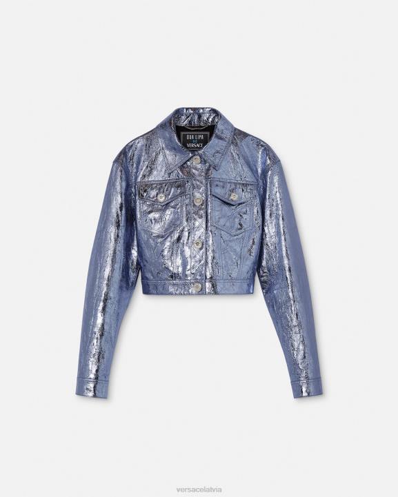 metālisks apģērbs Versace 806B80 sievietes medusa metāla ādas jaka