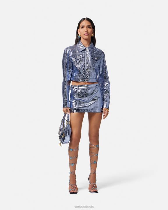 metālisks apģērbs Versace 806B80 sievietes medusa metāla ādas jaka