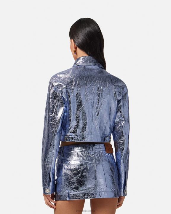 metālisks apģērbs Versace 806B80 sievietes medusa metāla ādas jaka