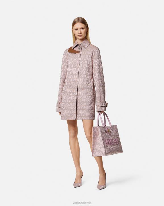 rozā un apdruka apģērbs Versace 806B83 sievietes viscaur īss trencis