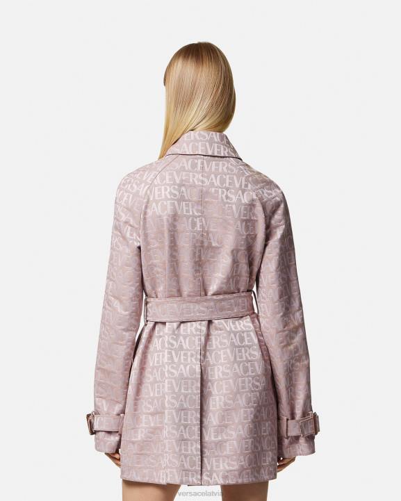 rozā un apdruka apģērbs Versace 806B83 sievietes viscaur īss trencis