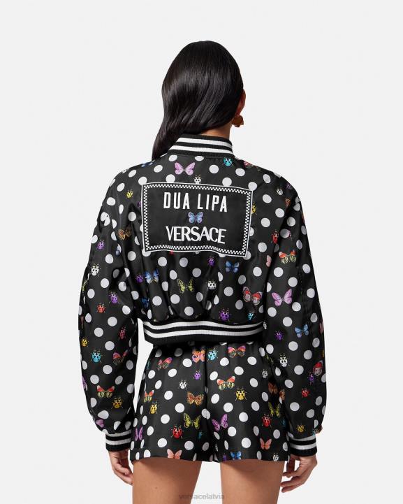 viena krāsa apģērbs Versace 806B78 sievietes butterflies crop bomber jaka