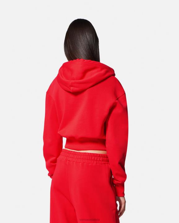 apelsīns apģērbs Versace 806B2170 sievietes rožu logotipa crop kapuci