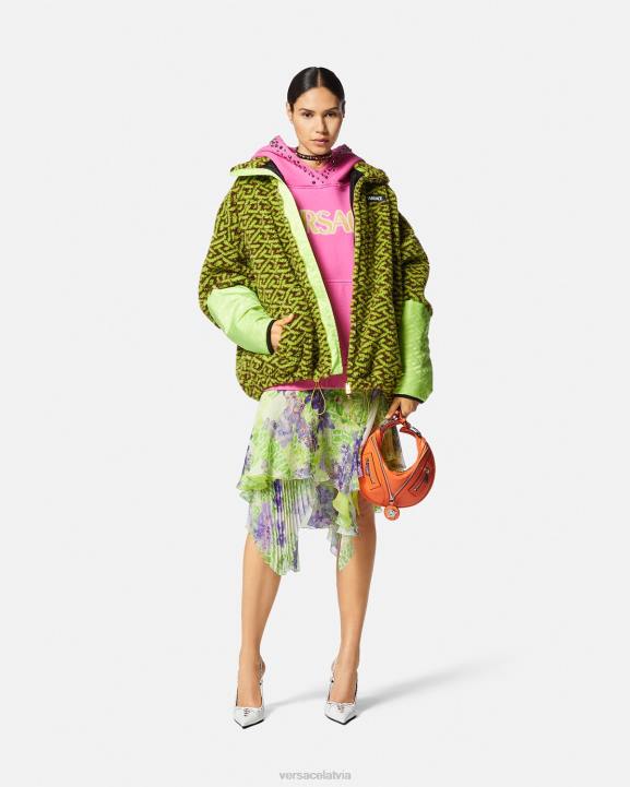 rozā apģērbs Versace 806B143 sievietes radžota satraukta logotipa kapuce