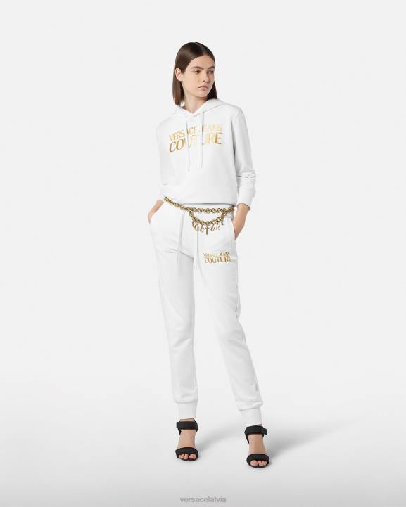 zelts un balts apģērbs Versace 806B2235 sievietes logotipa kapuci