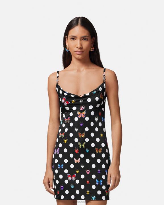 drukāt apģērbs Versace 806B5 sievietes butterflies medusa \'95 mini kleita