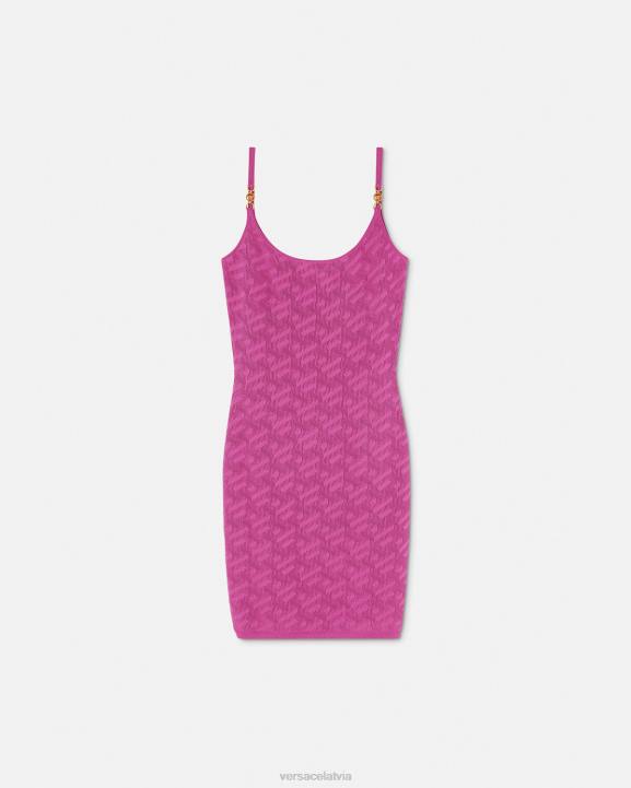 fuksija apģērbs Versace 806B65 sievietes medusa '95 la greca mini kleita