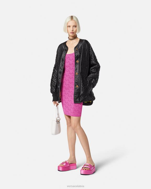 fuksija apģērbs Versace 806B65 sievietes medusa \'95 la greca mini kleita