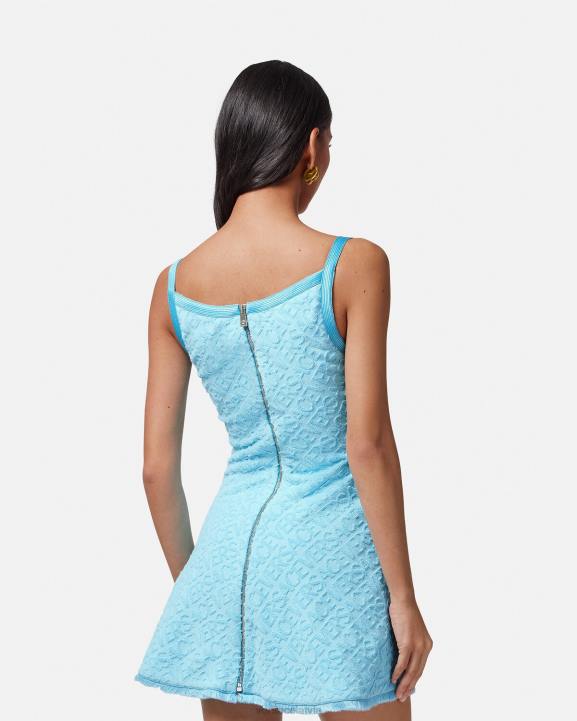 gaiši zils apģērbs Versace 806B10 sievietes Visa dvieļu mini kleita