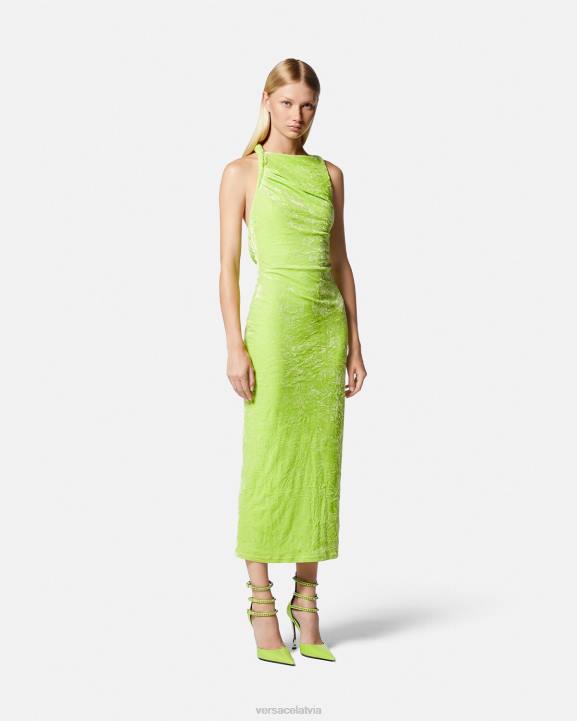 laims apģērbs Versace 806B75 sievietes velmēta samta midi kleita