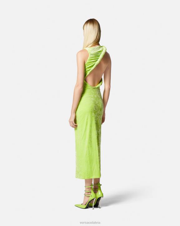 laims apģērbs Versace 806B75 sievietes velmēta samta midi kleita