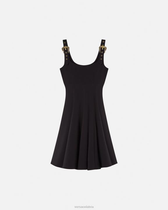 melns apģērbs Versace 806B2198 sievietes baroka couture1 kleita ar sprādzi