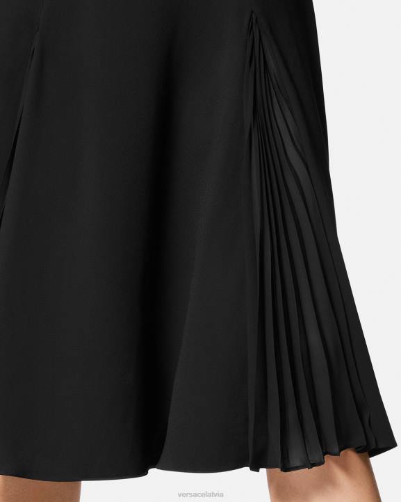 melns apģērbs Versace 806B41 sievietes medusa \'95 midi kleita