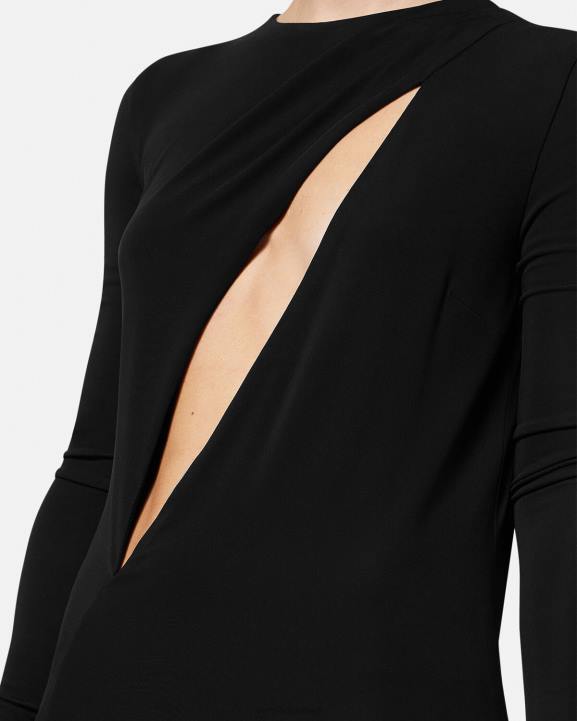 melns apģērbs Versace 806B45 sievietes slīpēta mini kleita