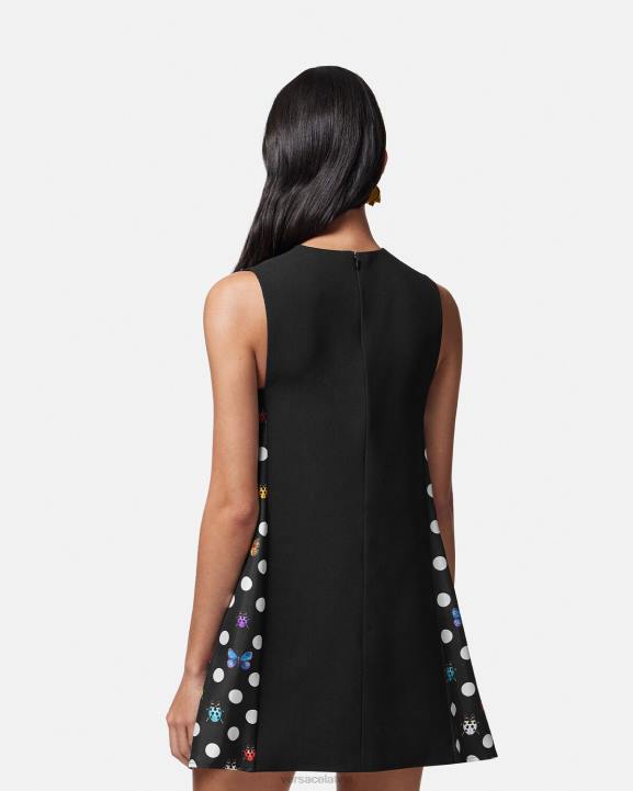 viena krāsa apģērbs Versace 806B3 sievietes tauriņu mini kleita