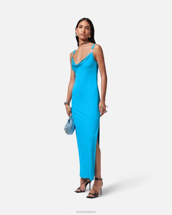 zils apģērbs Versace 806B17 sievietes medusa \'95 gara kleita