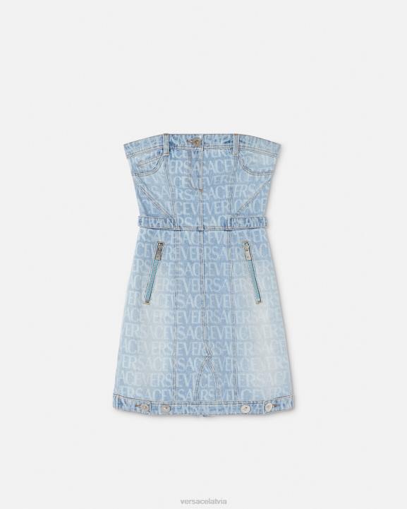 zils apģērbs Versace 806B25 sievietes Visa džinsa mini kleita