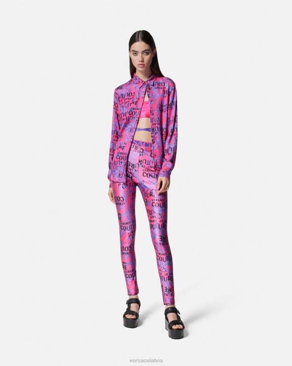 fuksija apģērbs Versace 806B2203 sievietes modes krekls ar logotipu