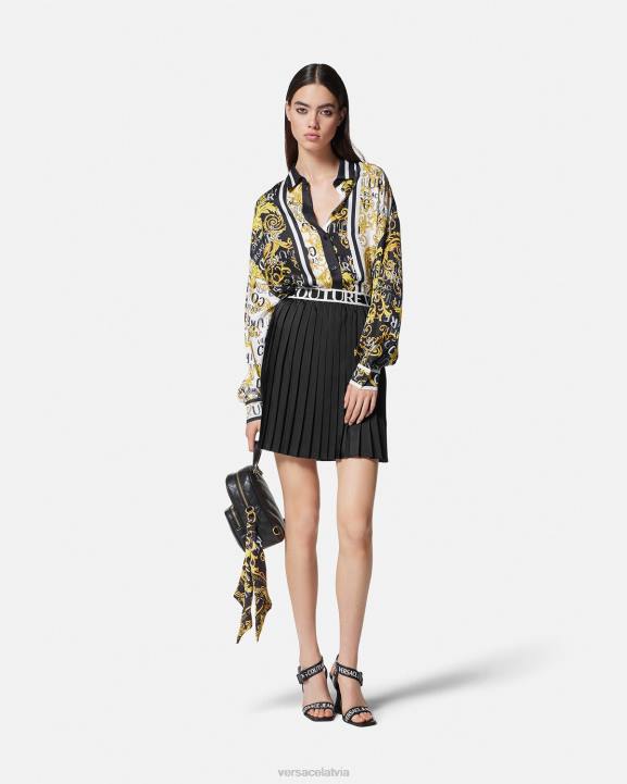 melns & zelts apģērbs Versace 806B2202 sievietes modes krekls ar logotipu