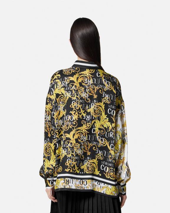 melns & zelts apģērbs Versace 806B2202 sievietes modes krekls ar logotipu