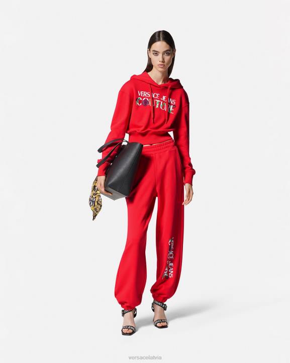 apelsīns apģērbs Versace 806B2177 sievietes rožu logotipa sporta bikses