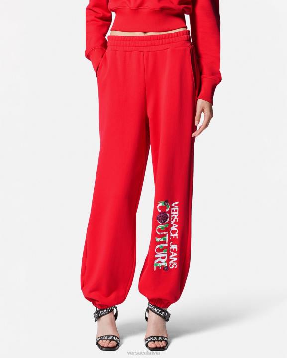 apelsīns apģērbs Versace 806B2177 sievietes rožu logotipa sporta bikses