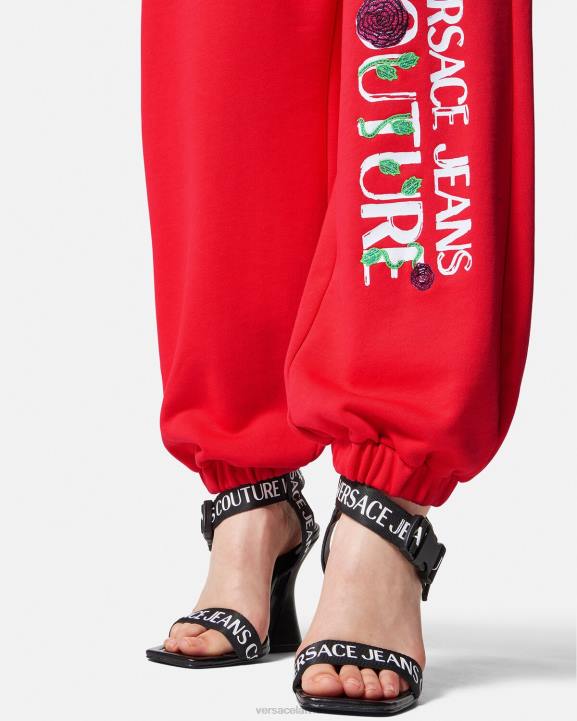 apelsīns apģērbs Versace 806B2177 sievietes rožu logotipa sporta bikses