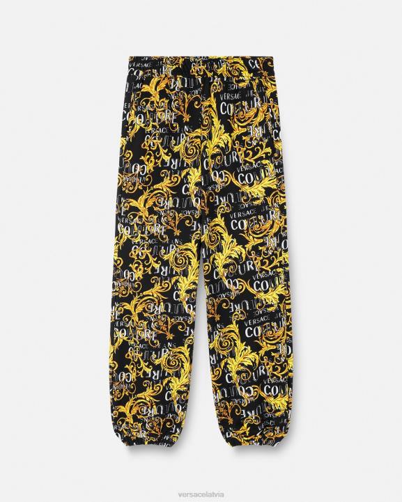 melns & zelts apģērbs Versace 806B2238 sievietes logo couture sporta bikses