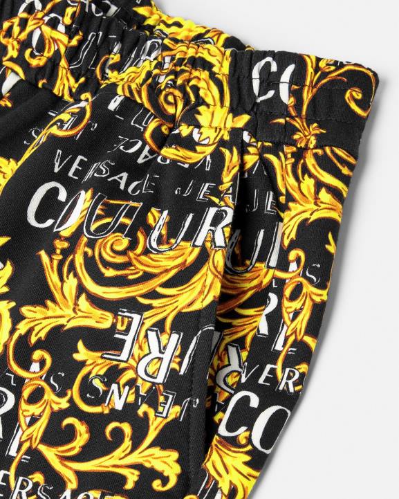 melns & zelts apģērbs Versace 806B2238 sievietes logo couture sporta bikses