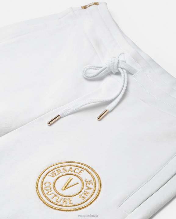 zelts un balts apģērbs Versace 806B2245 sievietes sporta bikses ar v-embīli
