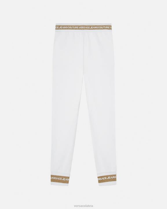 zelts un balts apģērbs Versace 806B2245 sievietes sporta bikses ar v-embīli