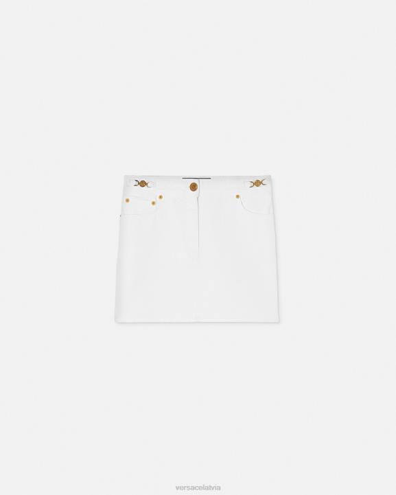 balts apģērbs Versace 806B161 sievietes medusa '95 džinsu mini svārki