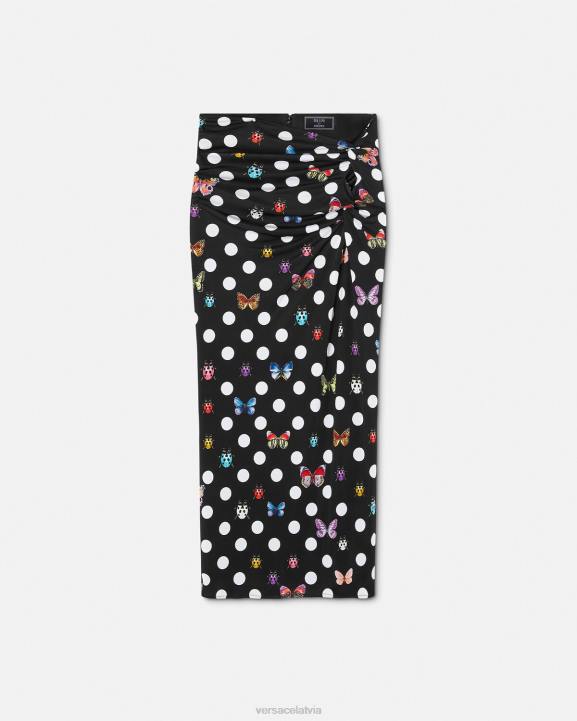 drukāt apģērbs Versace 806B158 sievietes tauriņiem mezgloti midi svārki