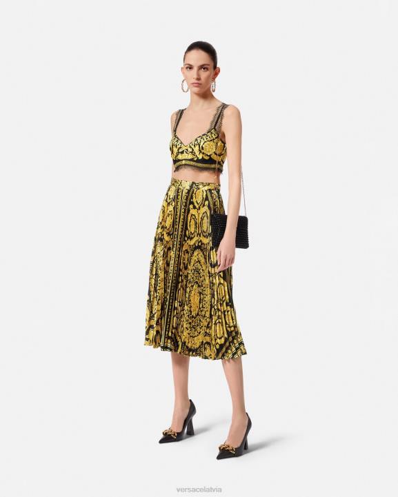 drukāt apģērbs Versace 806B171 sievietes baroko kroku midi svārki