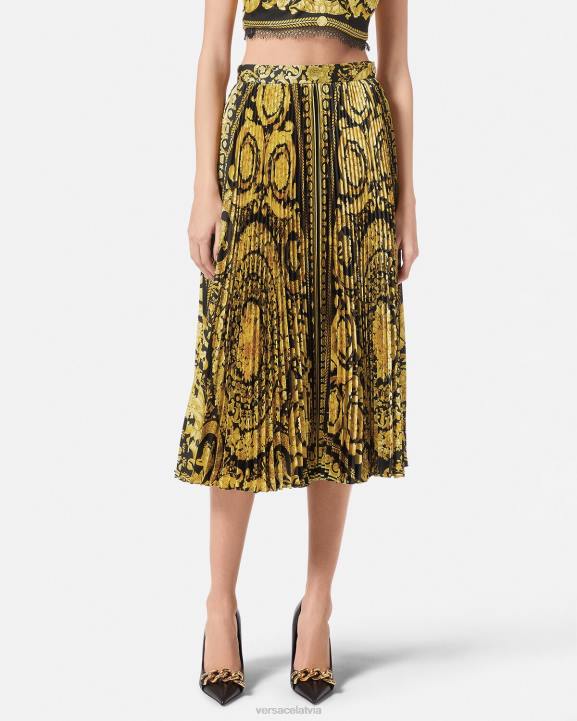 drukāt apģērbs Versace 806B171 sievietes baroko kroku midi svārki